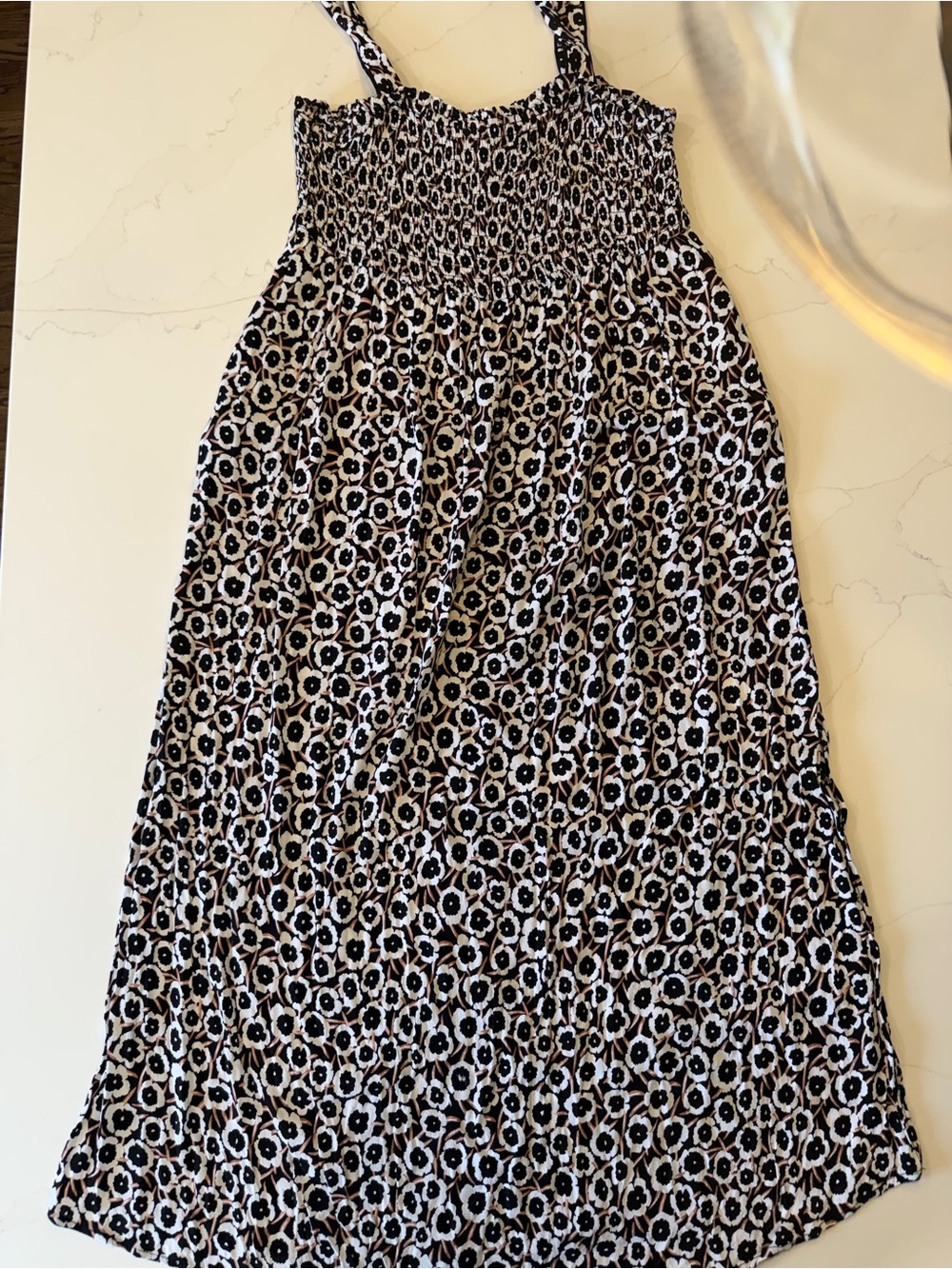Diane Von Furstenberg for Target- Black and White Floral Smocked Dress